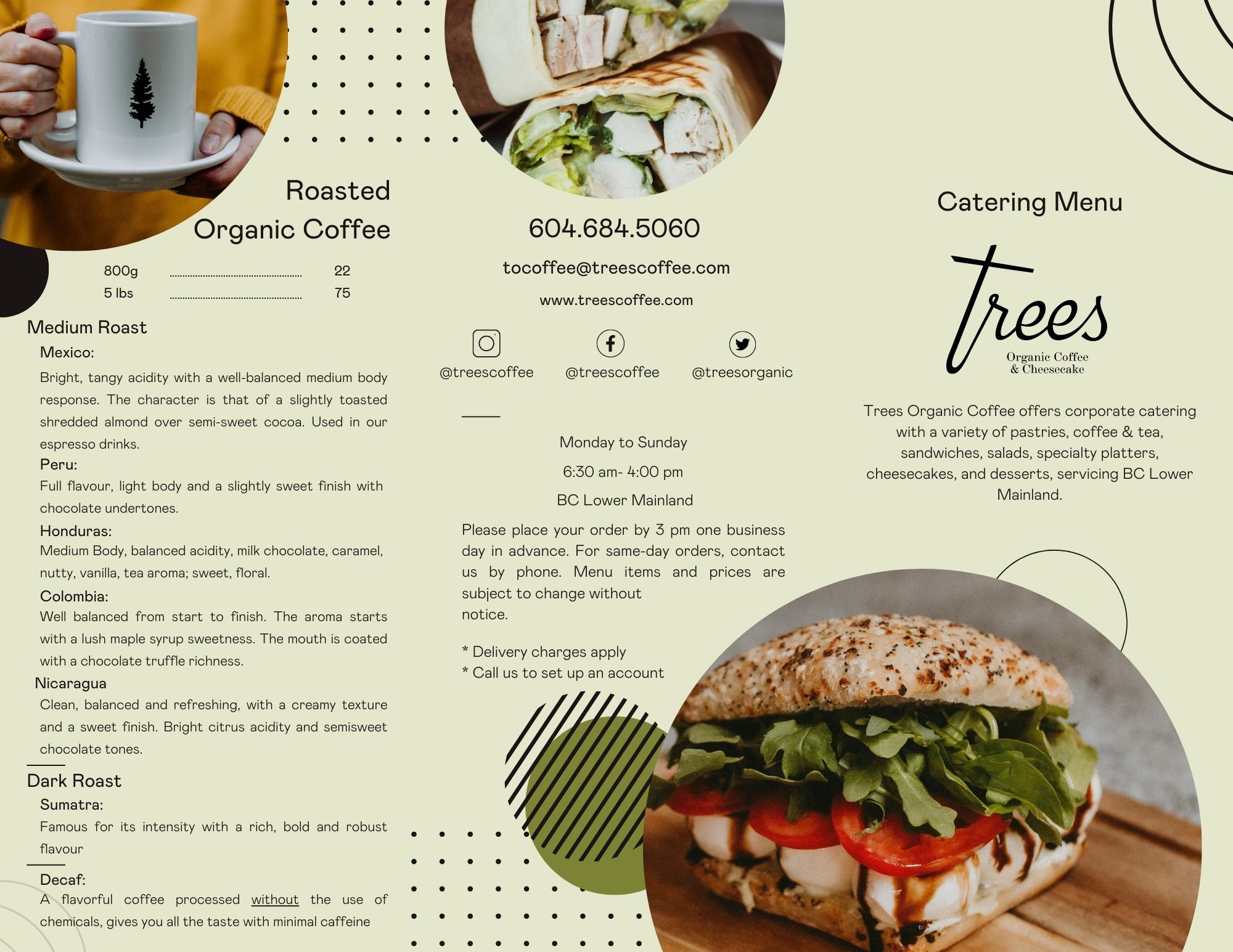 Catering Vancouver Trees Organic Coffee & Roasting House