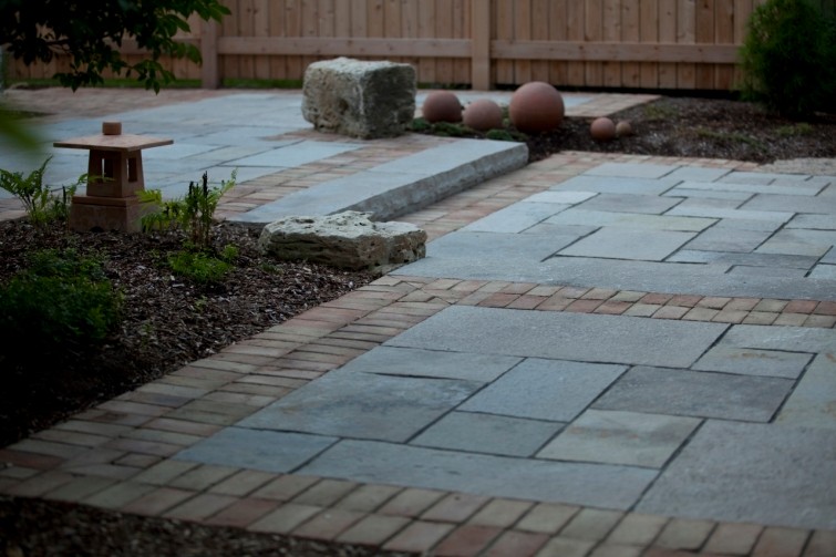 Bluestone Patio With Brick Border Patio Ideas
