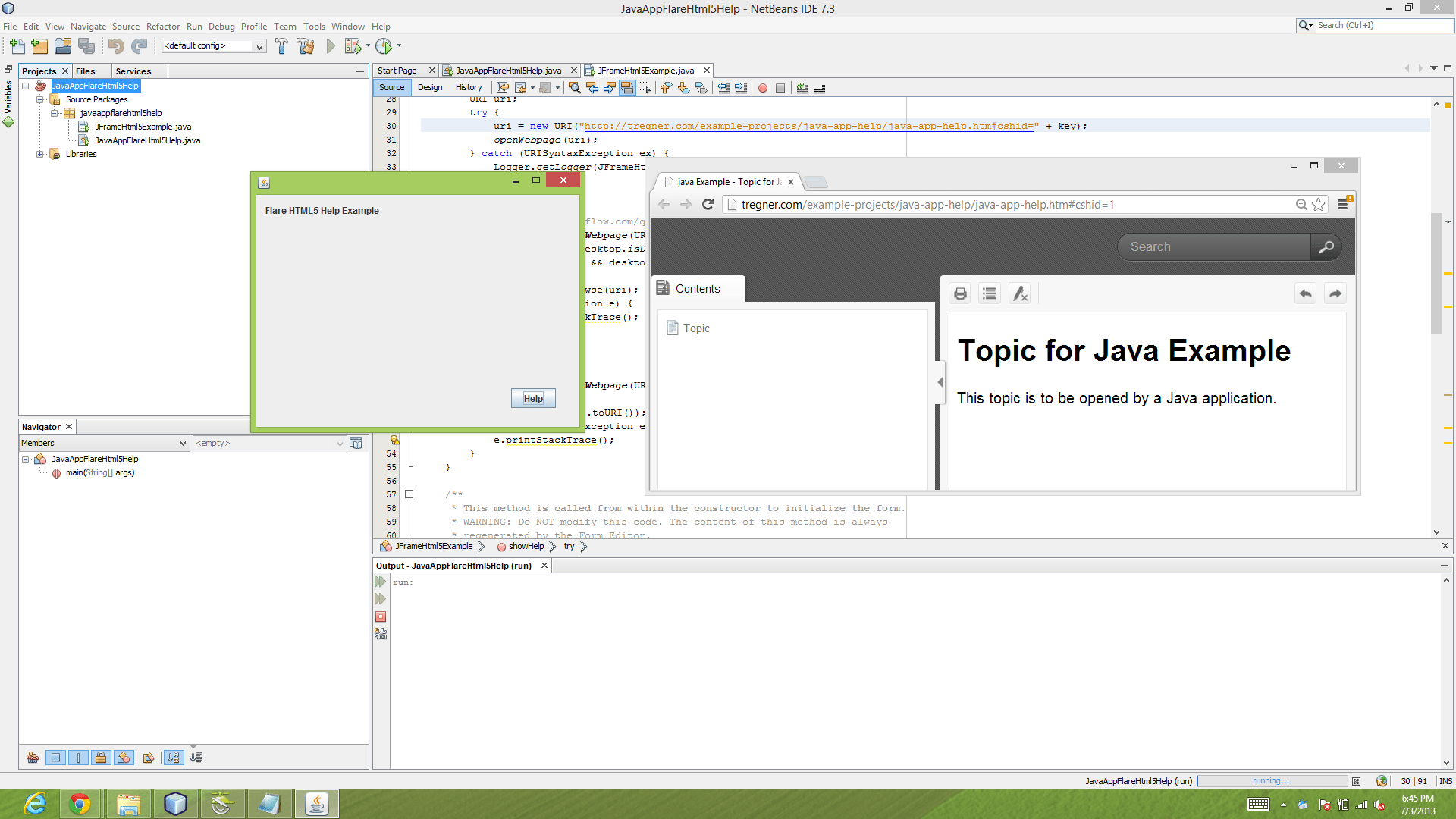 Create a Java Application That Uses Flare HTML5 Help Flare for