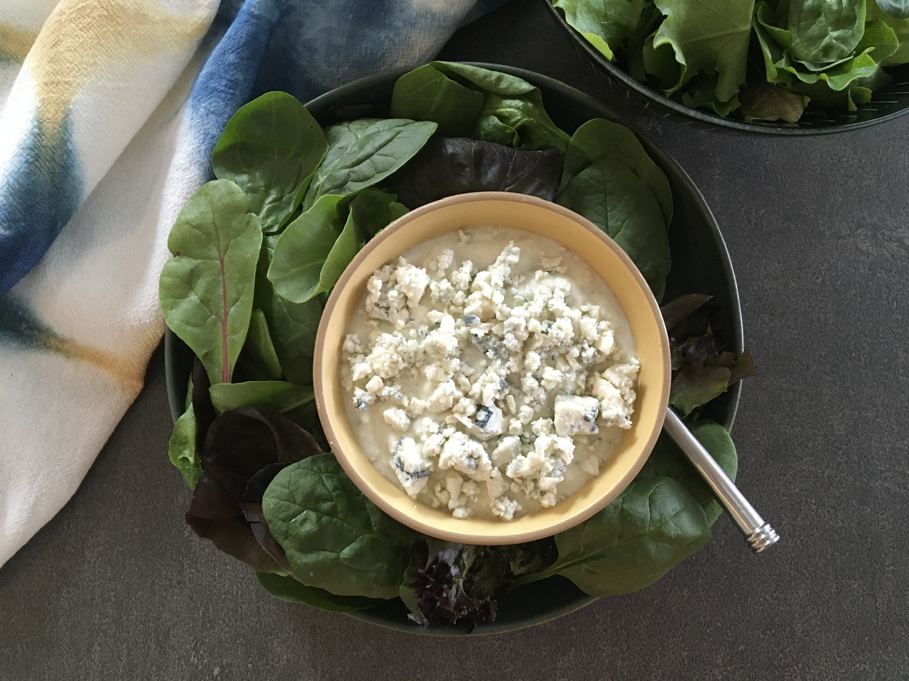 Learn how to make homemade blue cheese yogurt ranch dressing