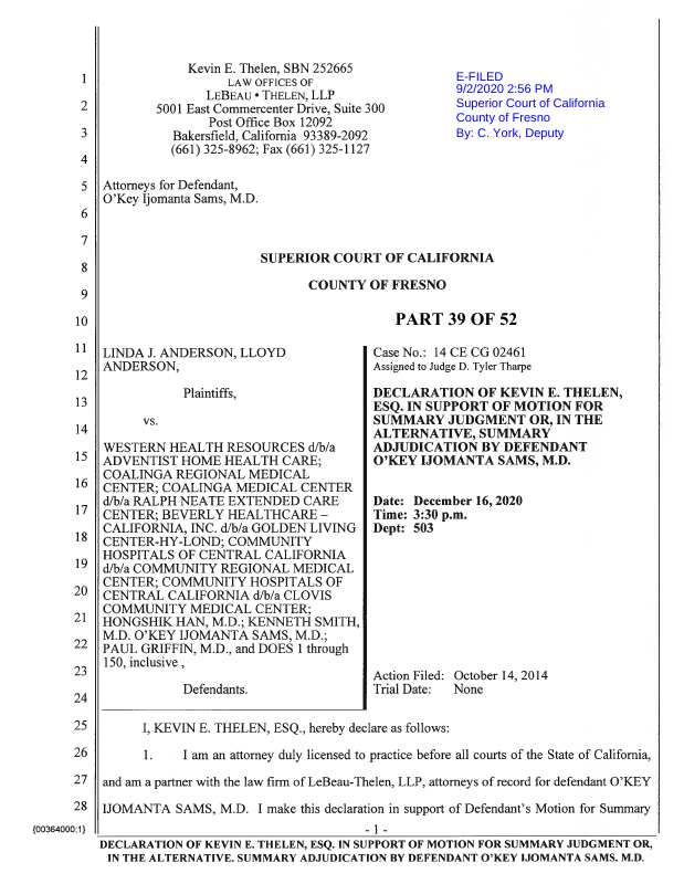 Declaration Filed (121620) (Part 39 of 52) Declaration of Kevin E