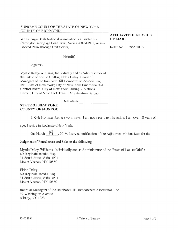 Document for Wells Fargo Bank National Association, As Trustee For