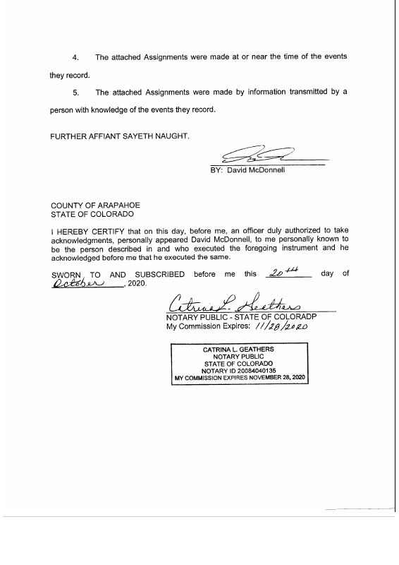 AFFIDAVIT OF RECORDS CUSTODIAN CERTIFYING RECORDS PURSUANT TO RULES OF