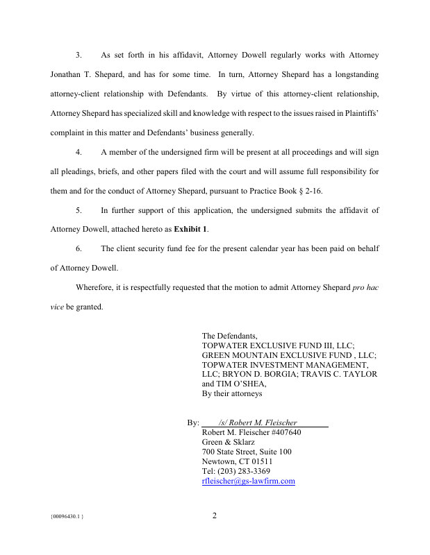 MOTION FOR PERMISSION TO APPEAR PRO HAC VICE PB 216 Defendant's Motion