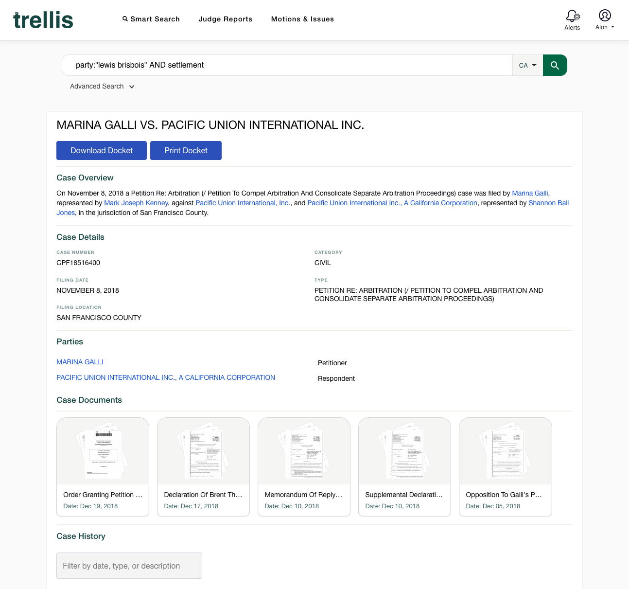 State Trial Court Case Search & Judge Analytics Platform Trellis.Law