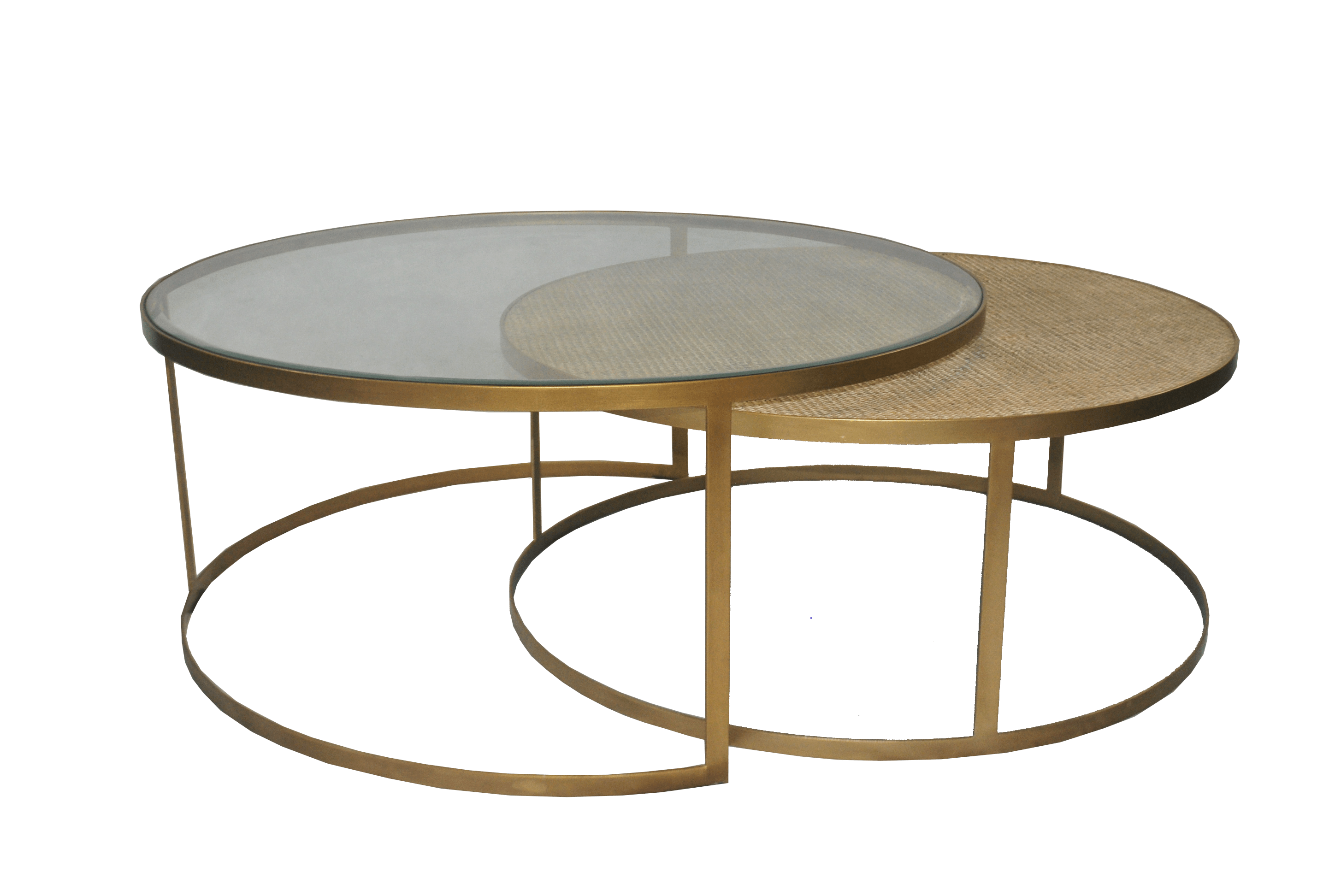 Plantation Round Coffee Table Brass Trellis House