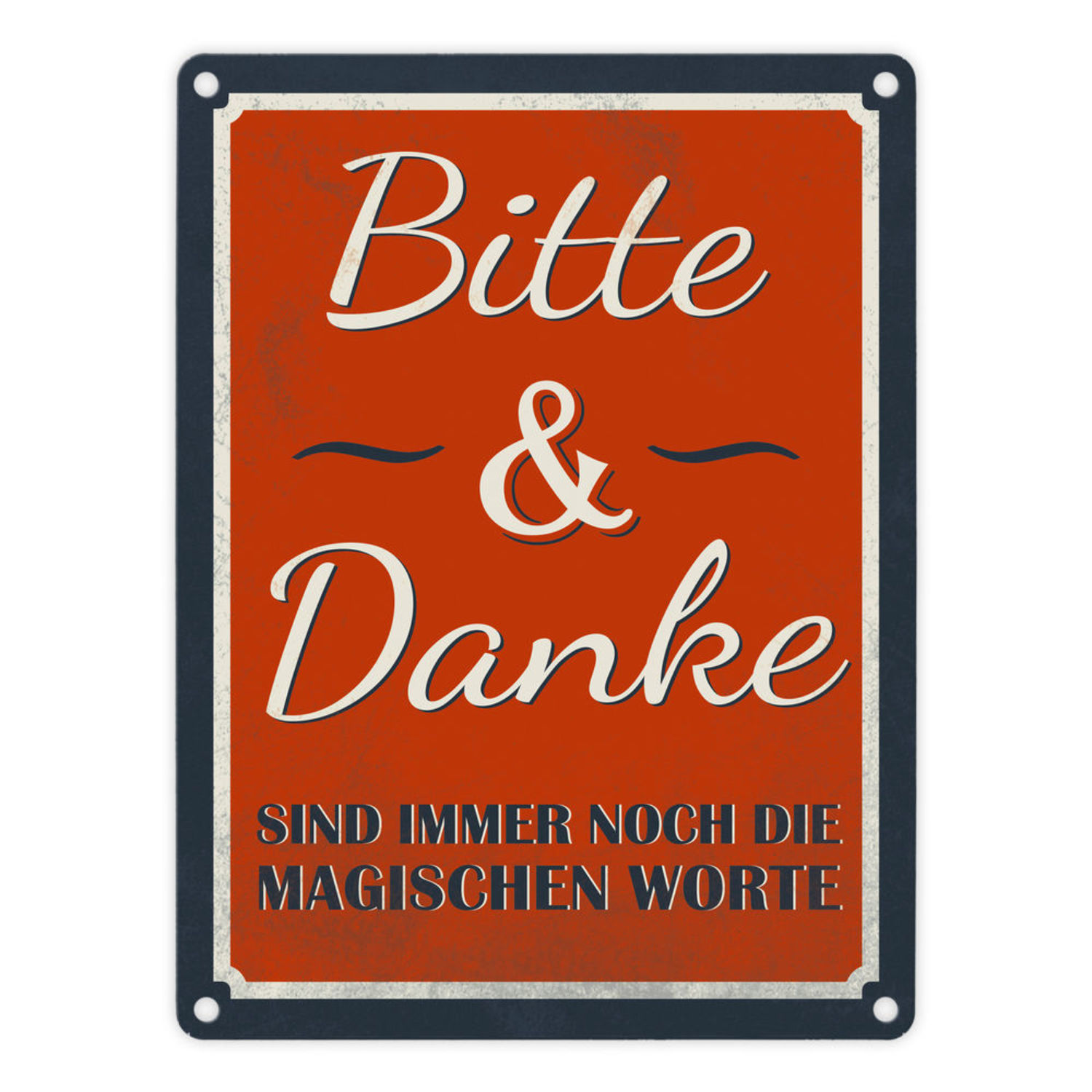 Das Bitte & Danke Metallschild in 15x20 cm bei trendaffe.de