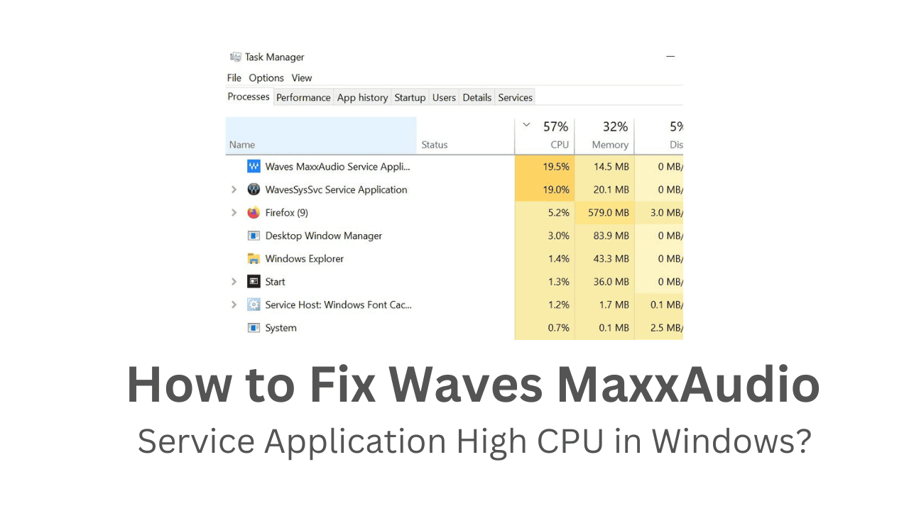 How to Fix Waves MaxxAudio Service Application High CPU in Windows?