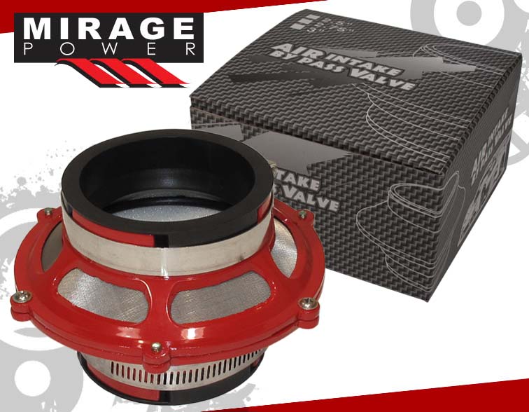 RED 3" COLD AIR INTAKE PIPE BYPASS VALVE FILTER FOR HONDA ACCORD