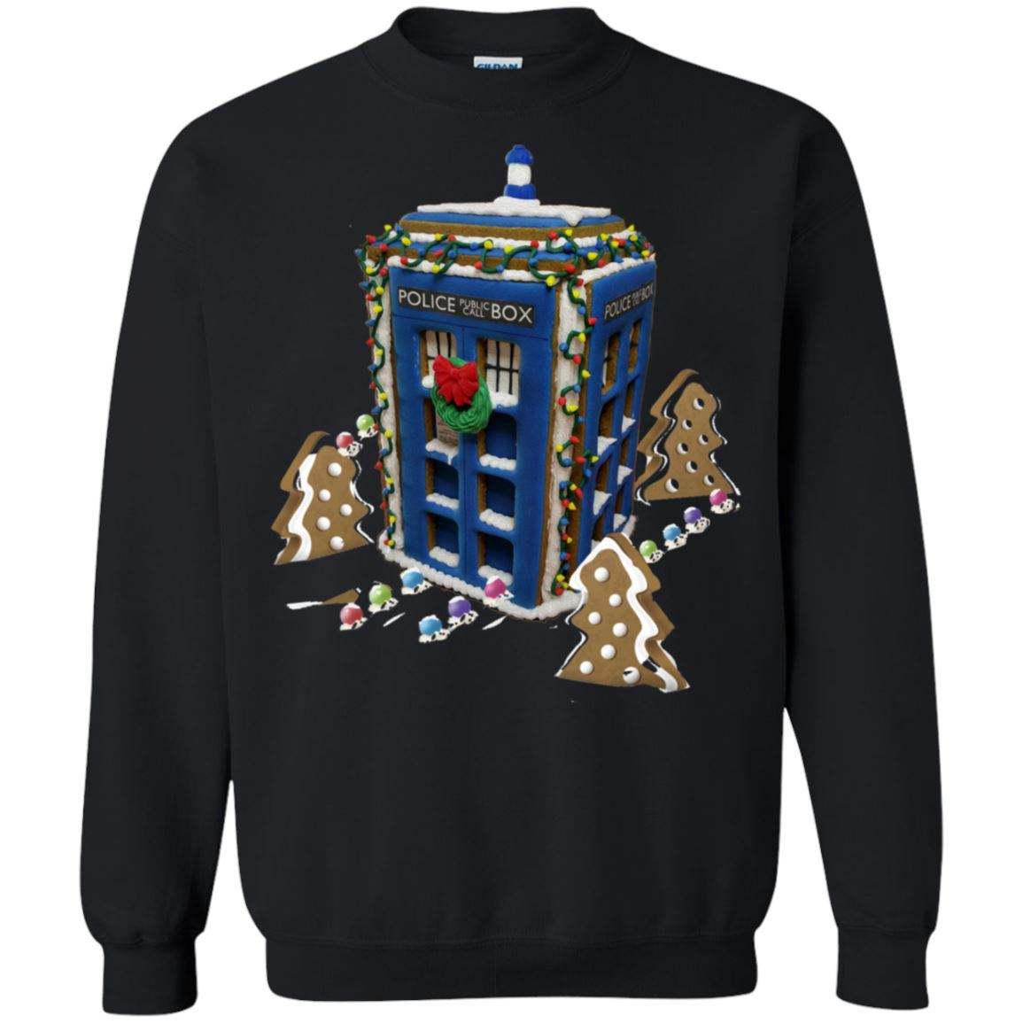 Doctor Who Gingerbread Tardis Ugly Christmas Sweater