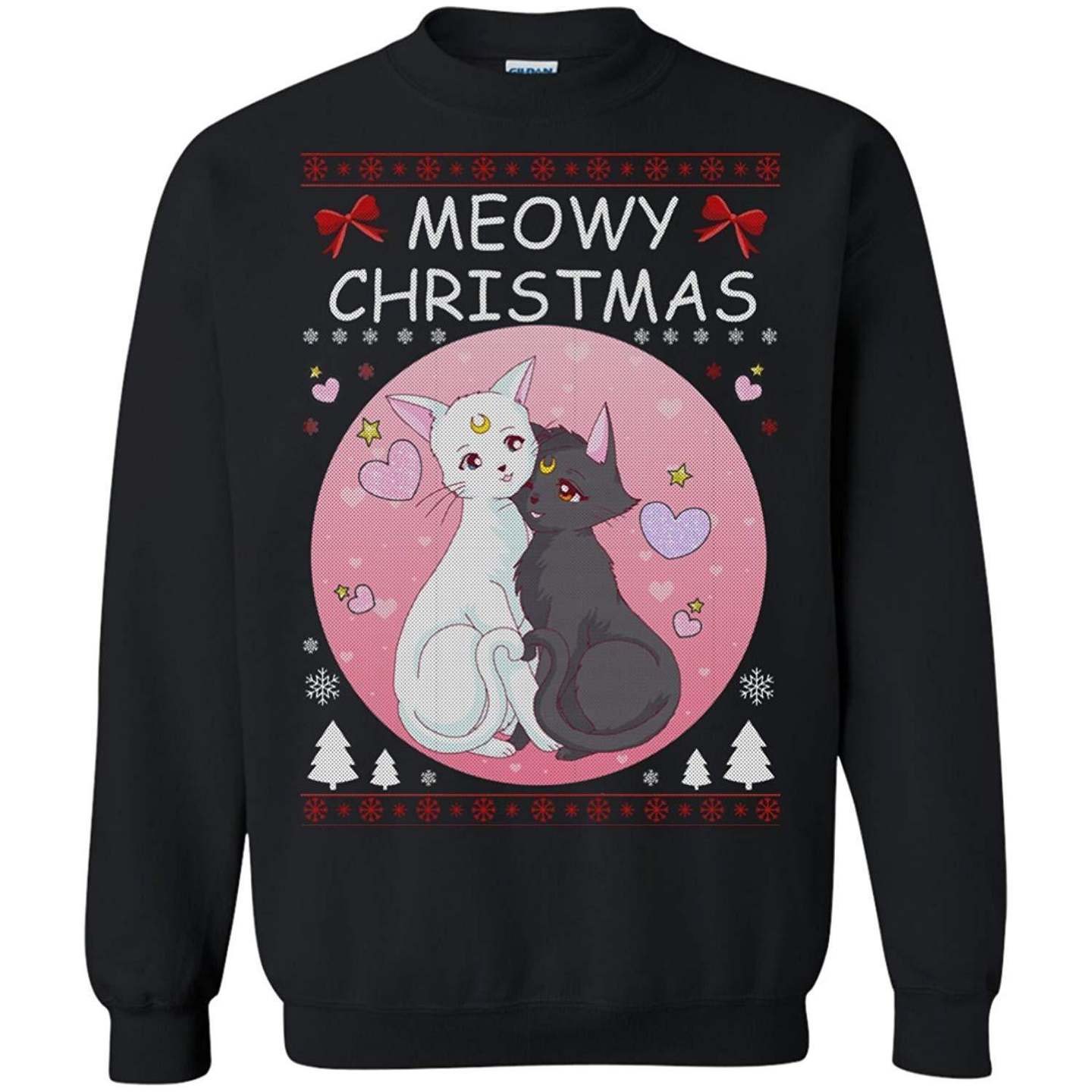 Sailor Moon Yin Yang Cat Love Ugly Christmas Sweater
