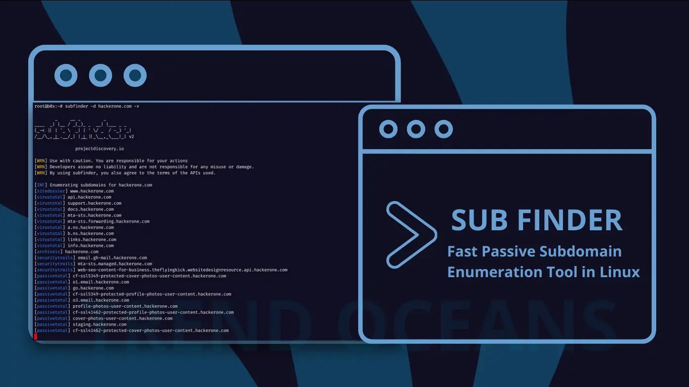Subfinder Fast Passive Subdomain Enumeration Tool in Linux TREND OCEANS