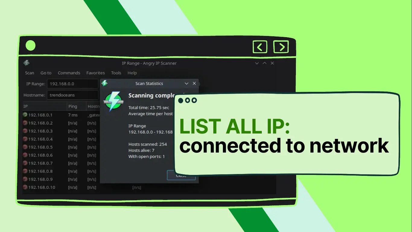 How to List All Valid IP Addresses Connected and Available to Use in a