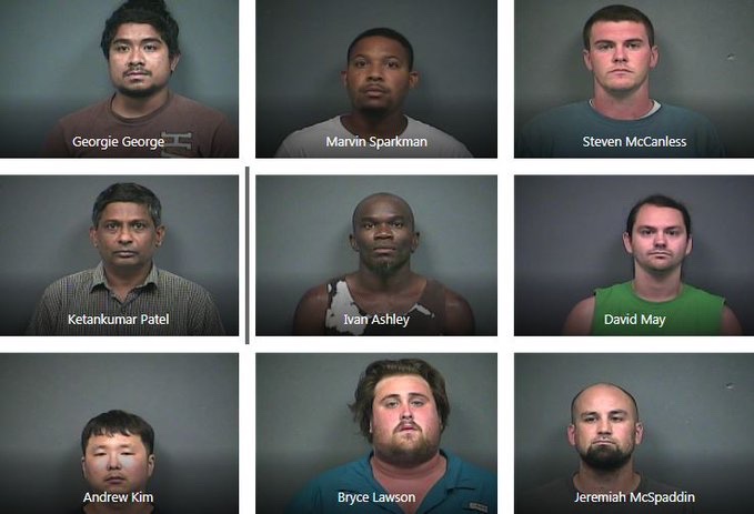 The Tennessee Bureau of Investigation arrested 18 men for allegedly