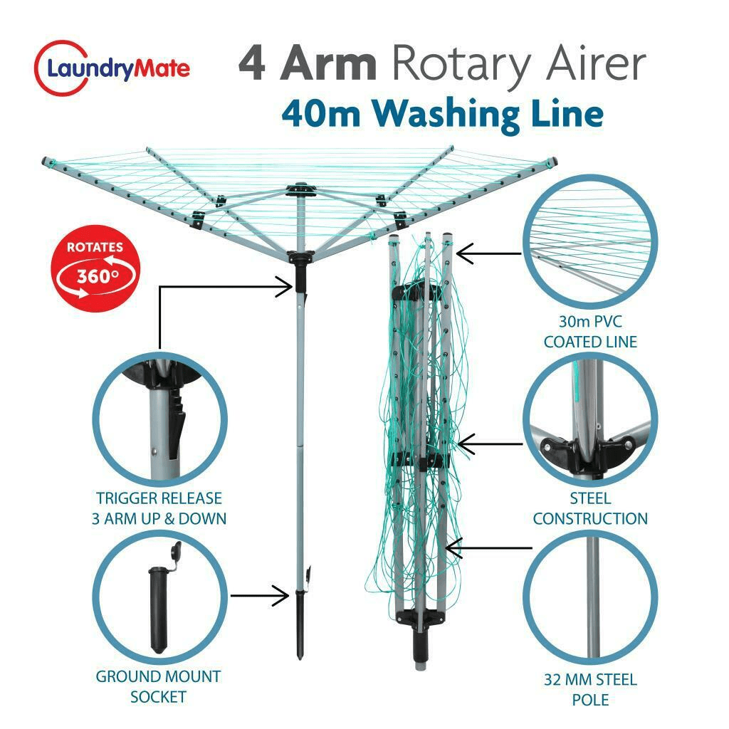 Rotary Outdoor Washing Lines Trenz