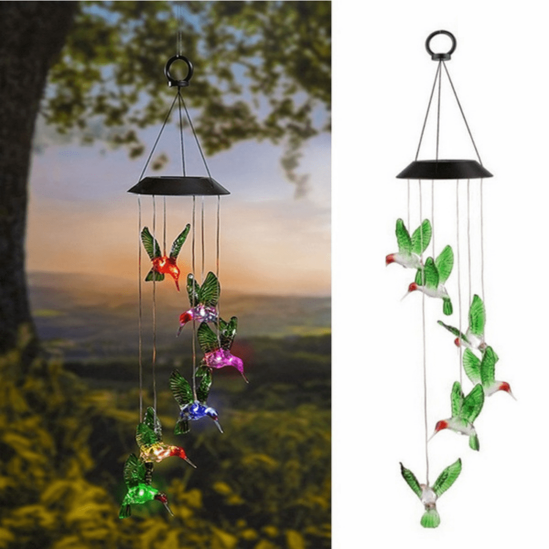 Solar LED Hummingbird Wind Chime Trenz