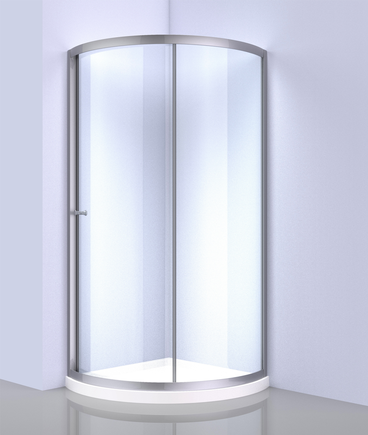 Round Corner Framed Glass Shower Trenz Bathroom