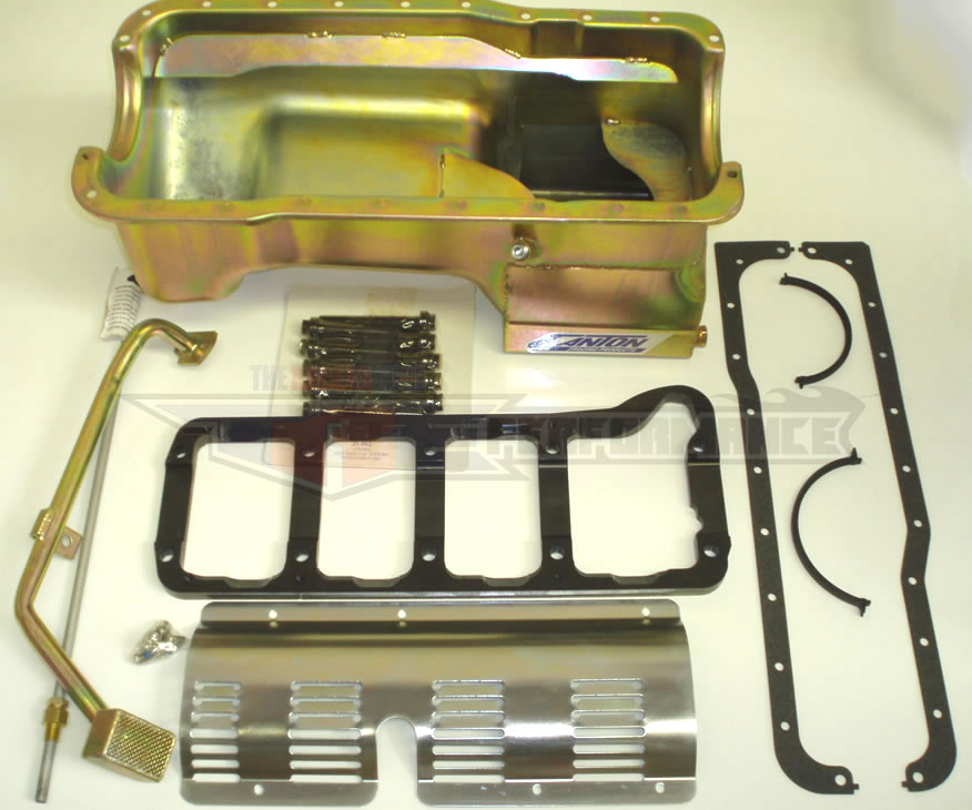 Canton 351W Mustang 7 Quart Deep Wet Rear Sump Oil Pan 6 pc Kit SBF Qt