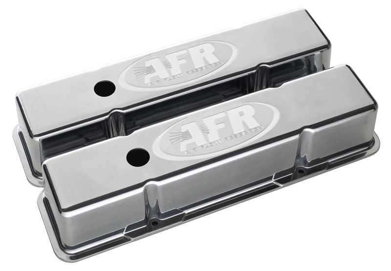 AFR SBC Polished Aluminum Tall Valve Covers CNC Engraved Small Block Chevy 6704