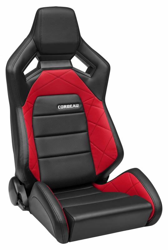 Corbeau Sportline RRX Reclining Racing Seats Pair Black Red Grey Gray