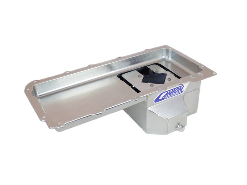 GM LS1/LS6 SBC Rear Sump Road Race Baffled Canton Oil Pan Silver Canton