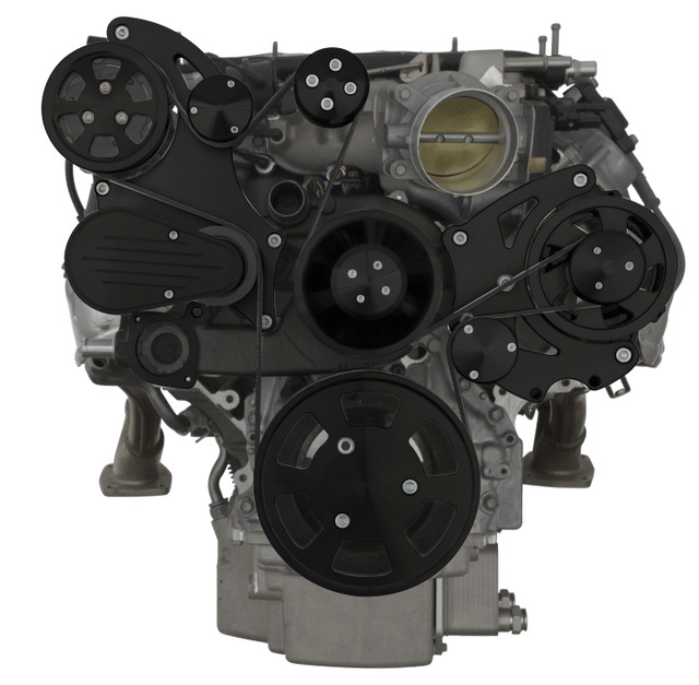 CVF Chevy LT4 Gen V Serpentine System with AC & Alternator Black (All