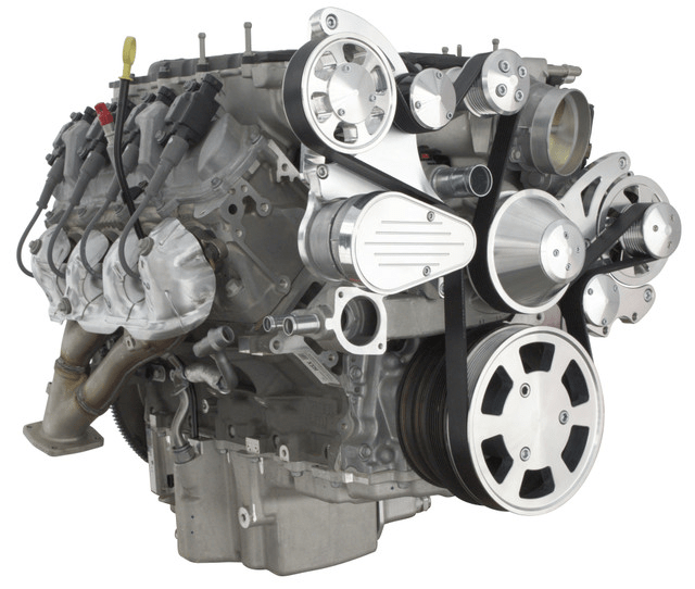 CVF Chevy LT4 Gen V Serpentine System with Alternator Only Polished
