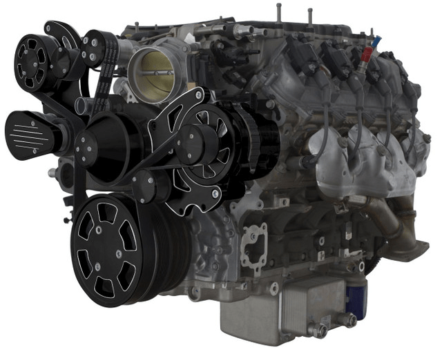 CVF Chevy LT4 Gen V Serpentine System with Alternator Only Black