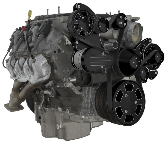 CVF Chevy LT4 Gen V Serpentine System with Alternator Only Black