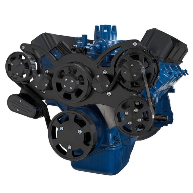 CVF SBF FE Serpentine System with Power Steering & Alternator Brackets