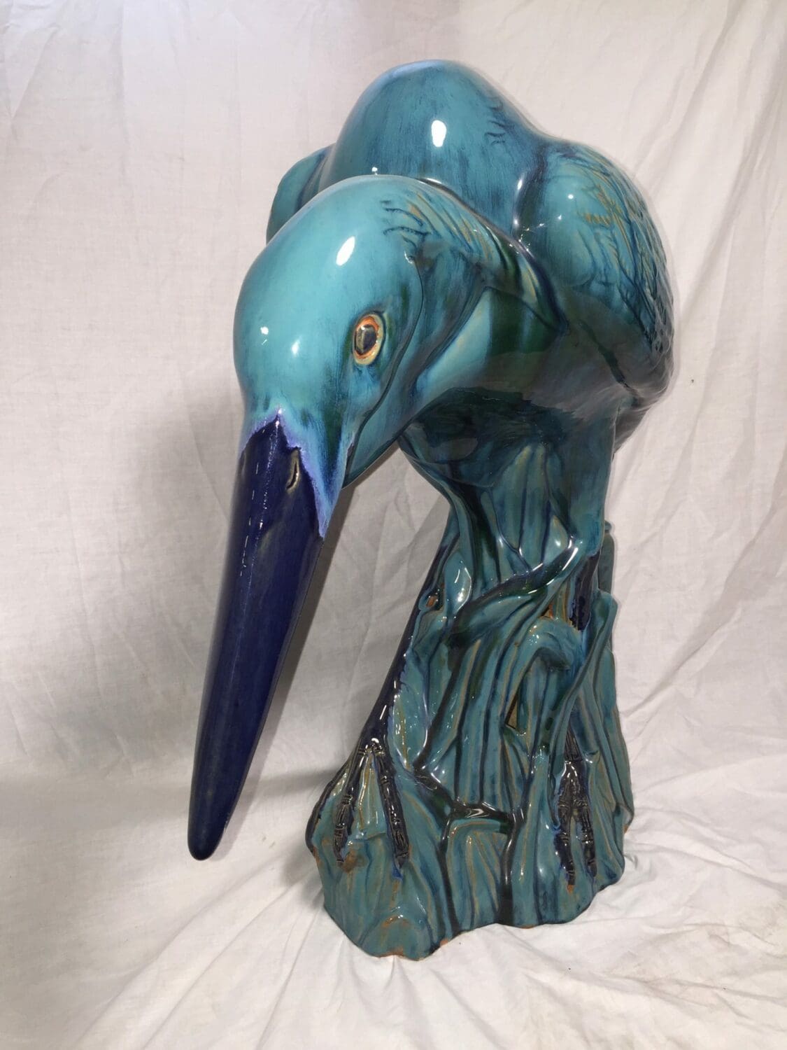 THBLCO 001 large ceramic Heron / Crane blue • Trevor Howsam Limited