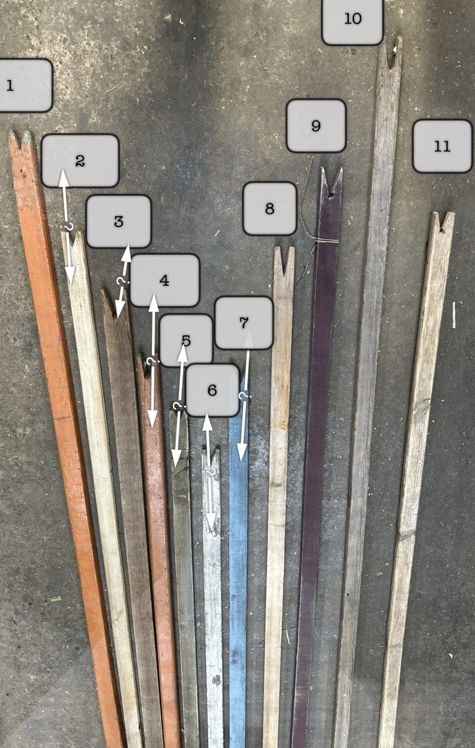 THB2656 washing clothes props (wooden washing pole) • Trevor Howsam