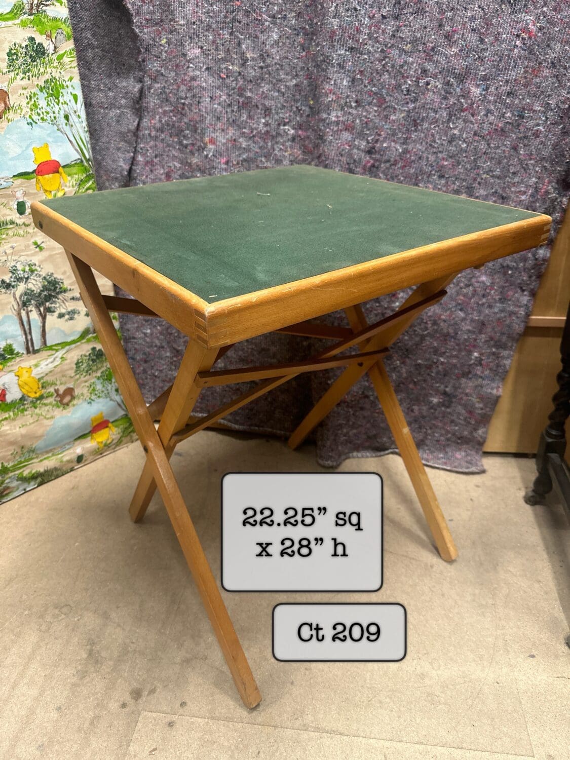 THB10883 card table green baize top Ct 209 • Trevor Howsam Limited (Boston)