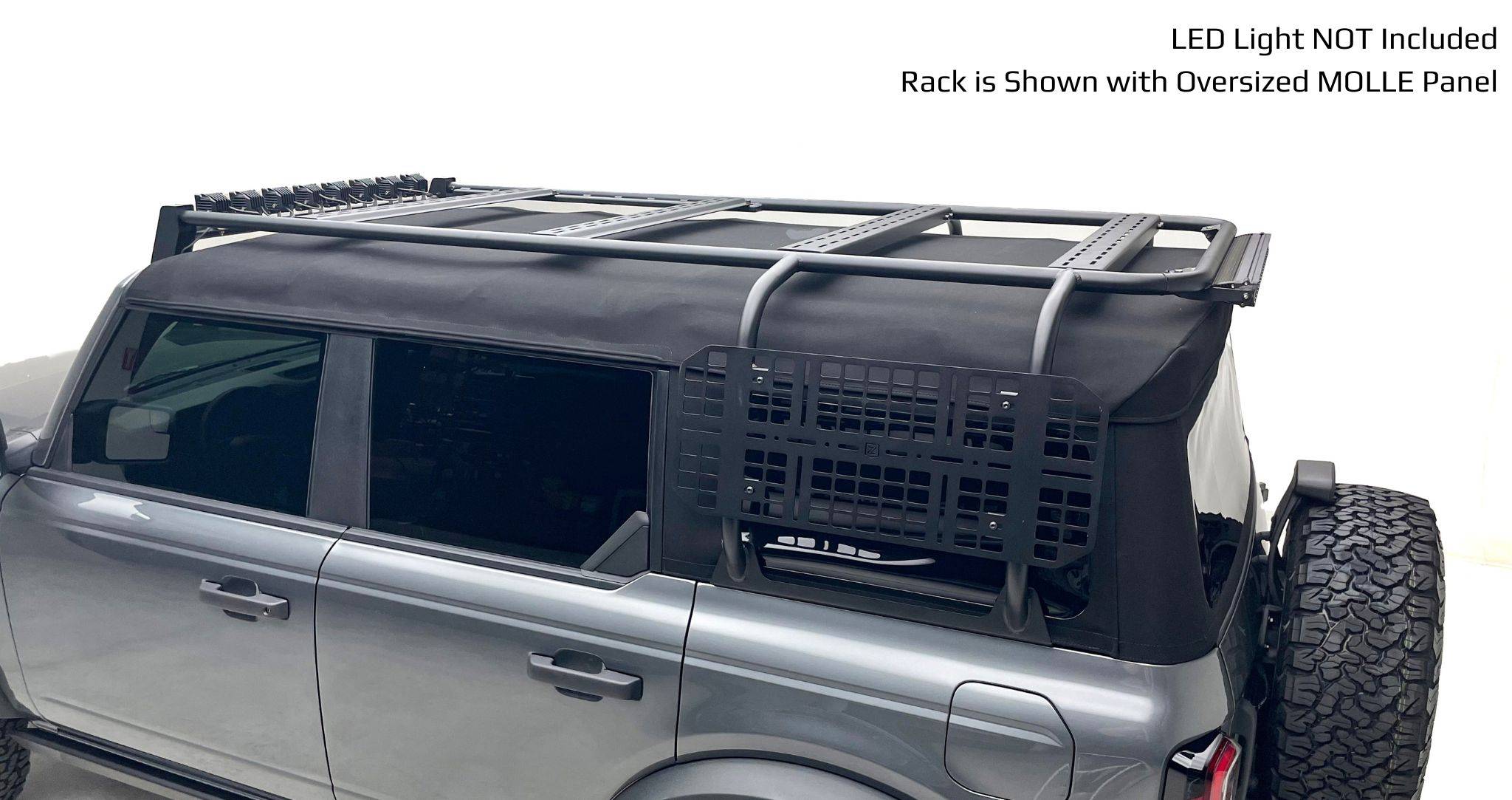 20212024 Ford Bronco 4 Door Soft Top Rack with Oversized Molle Panels