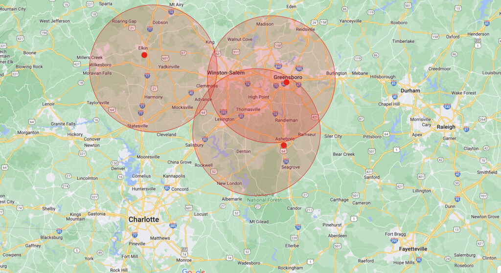 Service Area Triad Heating And Cooling Asheboro, NC