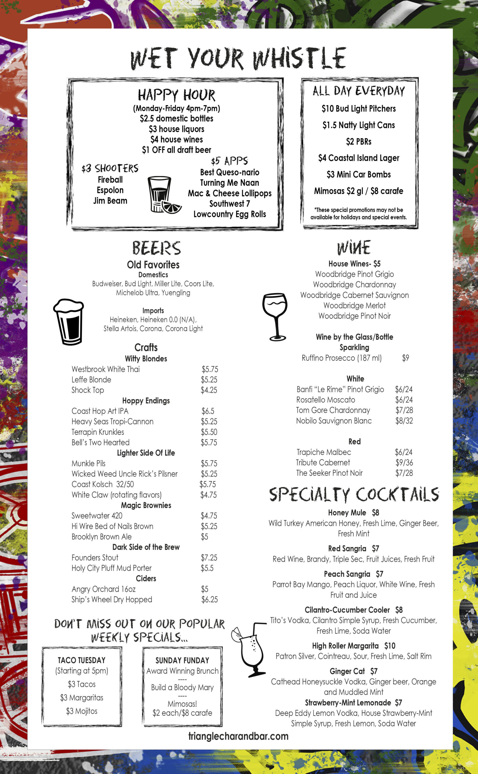 Brunch Menu Triangle Char + Bar