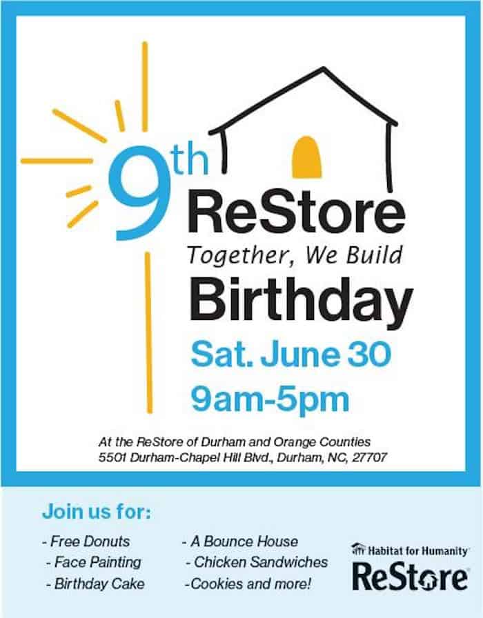 Habitat for Humanity ReStore Birthday Bash (free Rise donuts, Chickfil