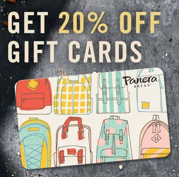 Panera Bread deals 20 off gift cards, and save 5 on orders all