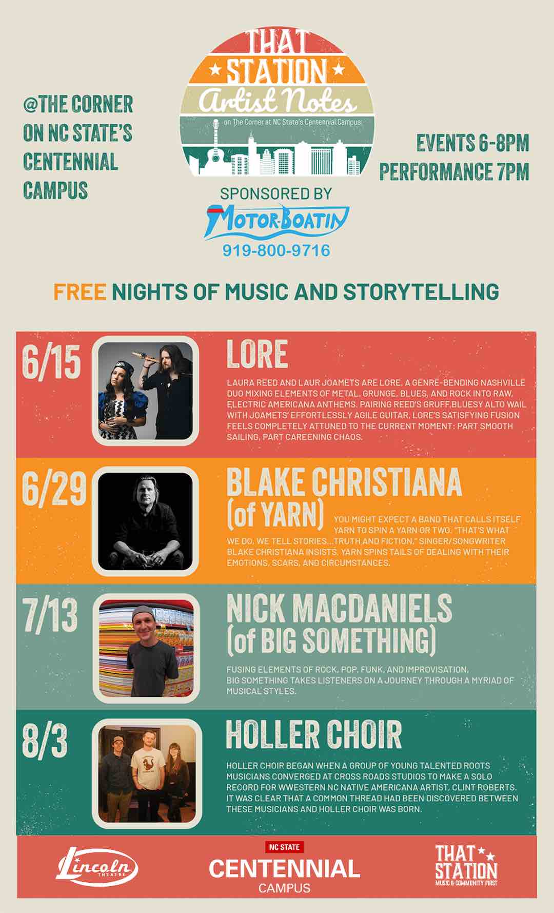 Artist Notes Free Storyteller Concert Series on NC State's Centennial