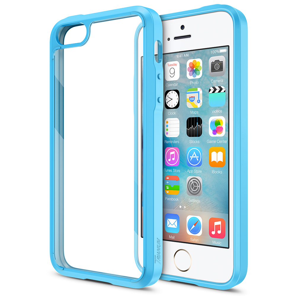 Trianium iPhone SE [Clear Cushion] Blue