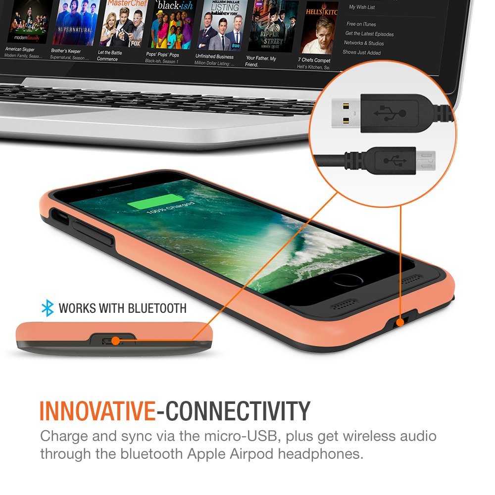 Atomic Pro Battery Case for iPhone 8 Plus Black Signature