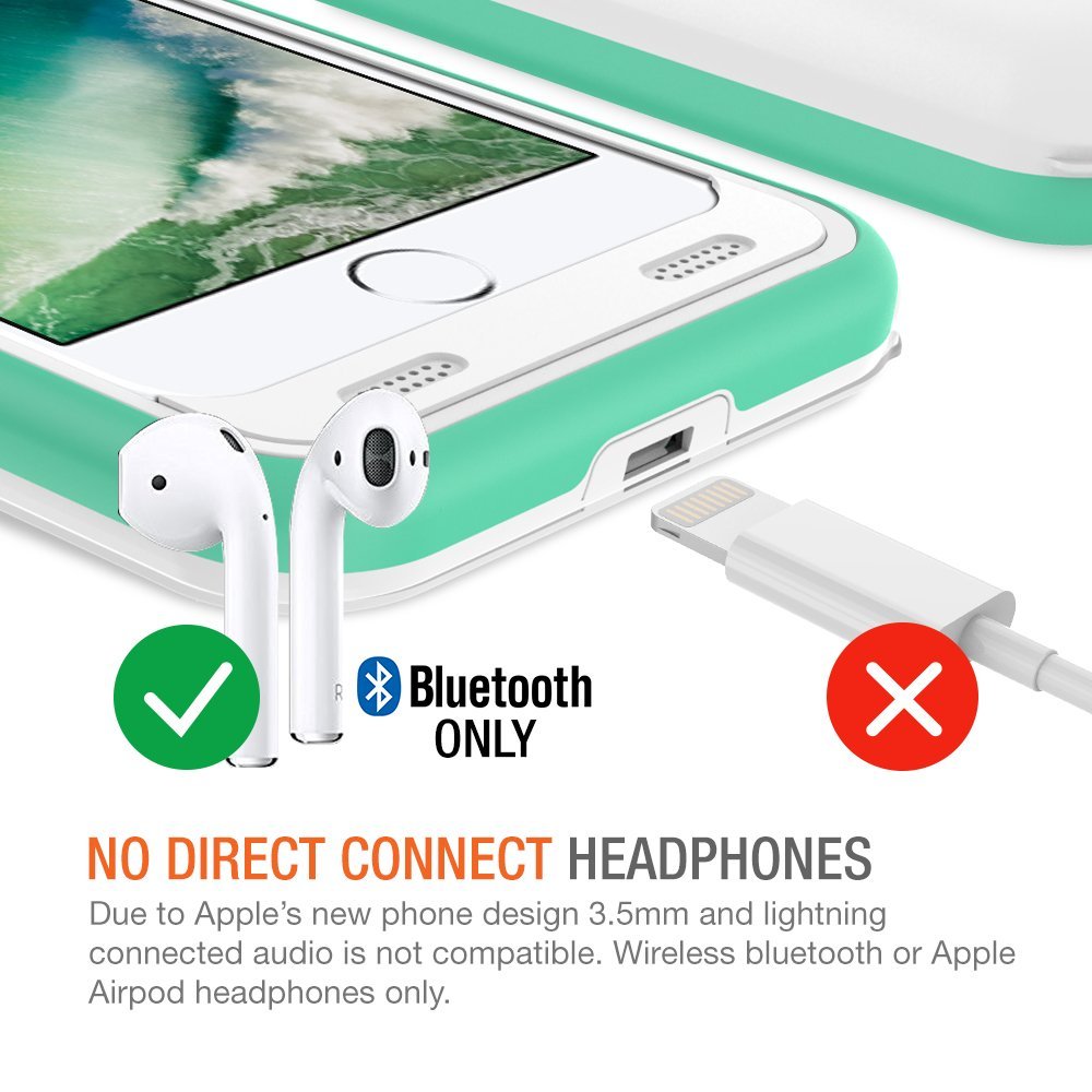 Atomic Pro Battery Case for iPhone 8 Plus White/Turquoise