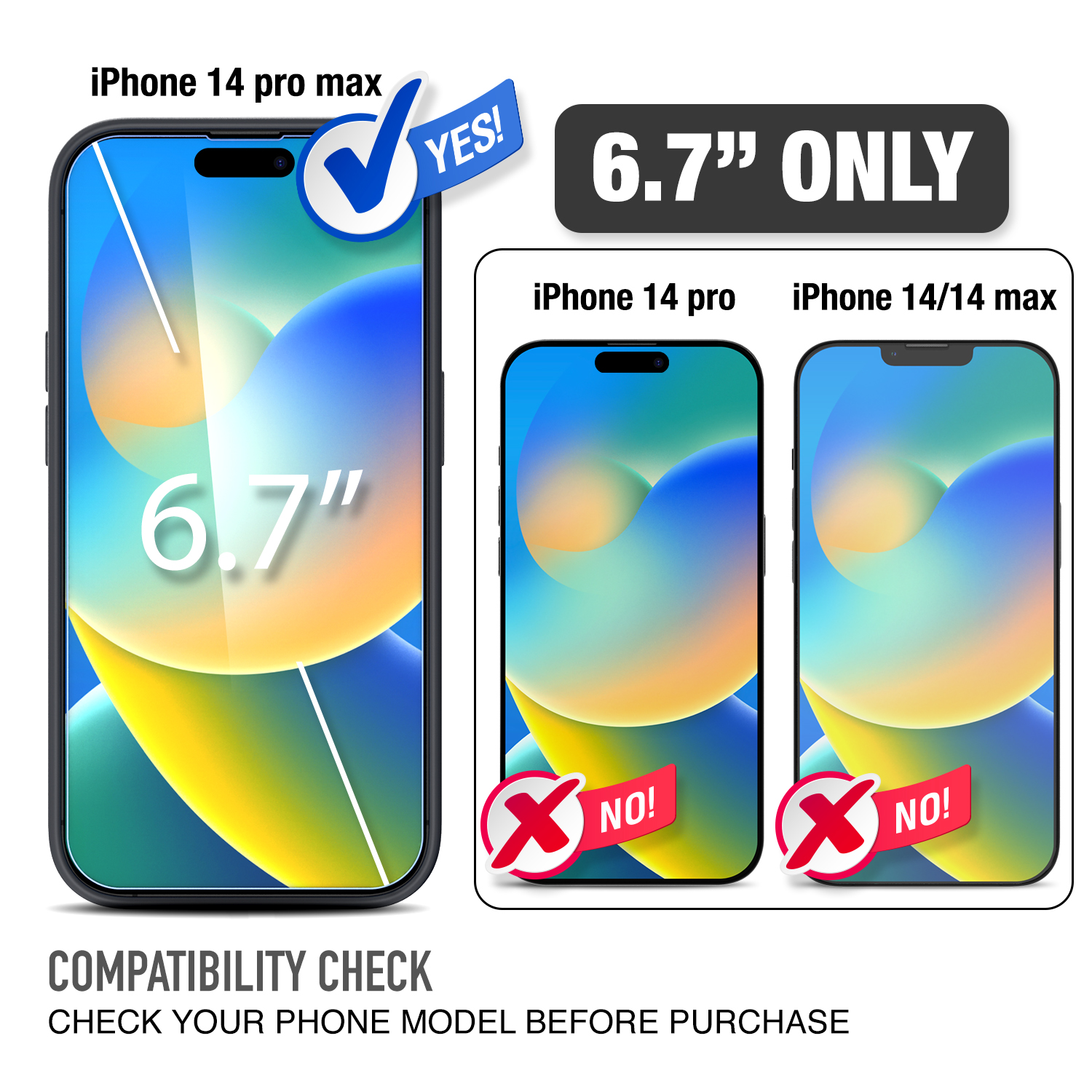 Trianium [6 in 1 Designed for iPhone 14 Pro Max Case Silicone (Black