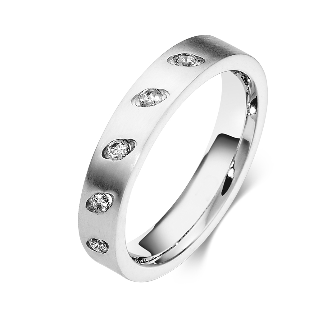 Wedding ring white gold K14 with diamonds Κοσμήματα Τριαντάφυλλος
