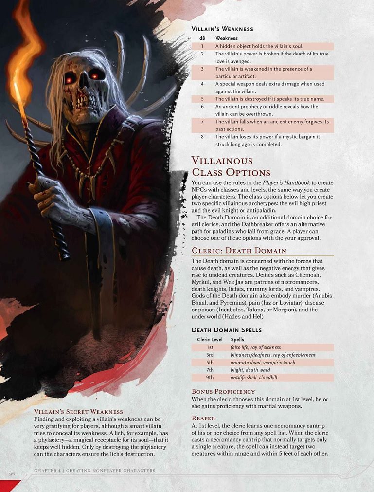 D&D 5e Dungeon Master's Guide Preview Villainous Class Options