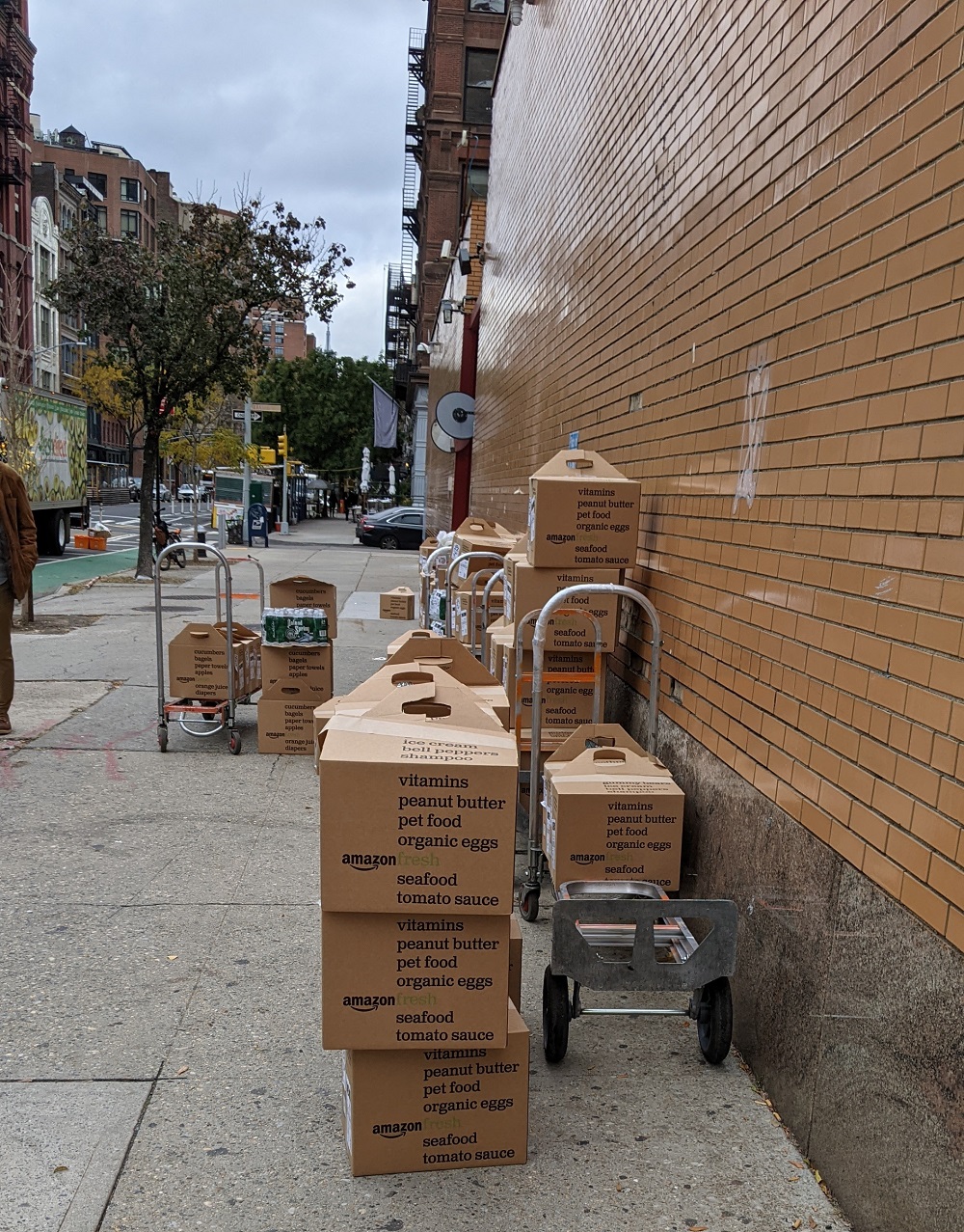 Tribeca Citizen Amazon is using the sidewalks as warehouses