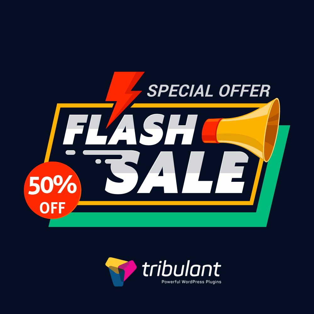 Flash Sale 50 OFF for a few hours on WordPress plugins