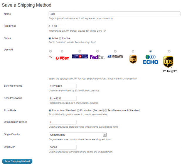 Echo Global Logistics Configuration Tribulant Documentation