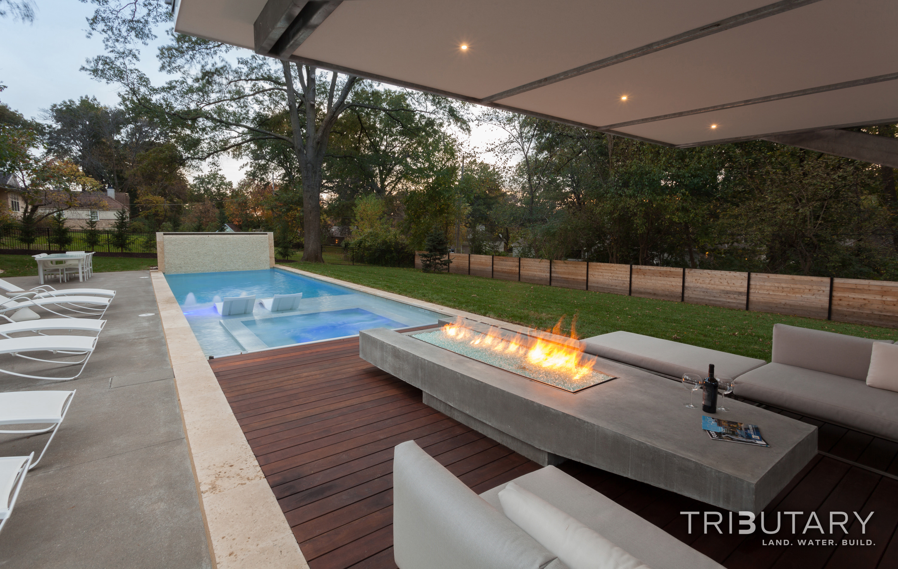 GEOMETRIC MIDCENTURY MODERN Tributary Pools & Spas