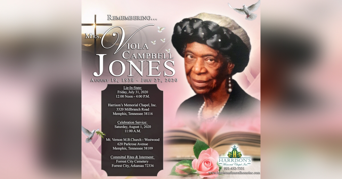 Obituary information for Viola Campbell Jones
